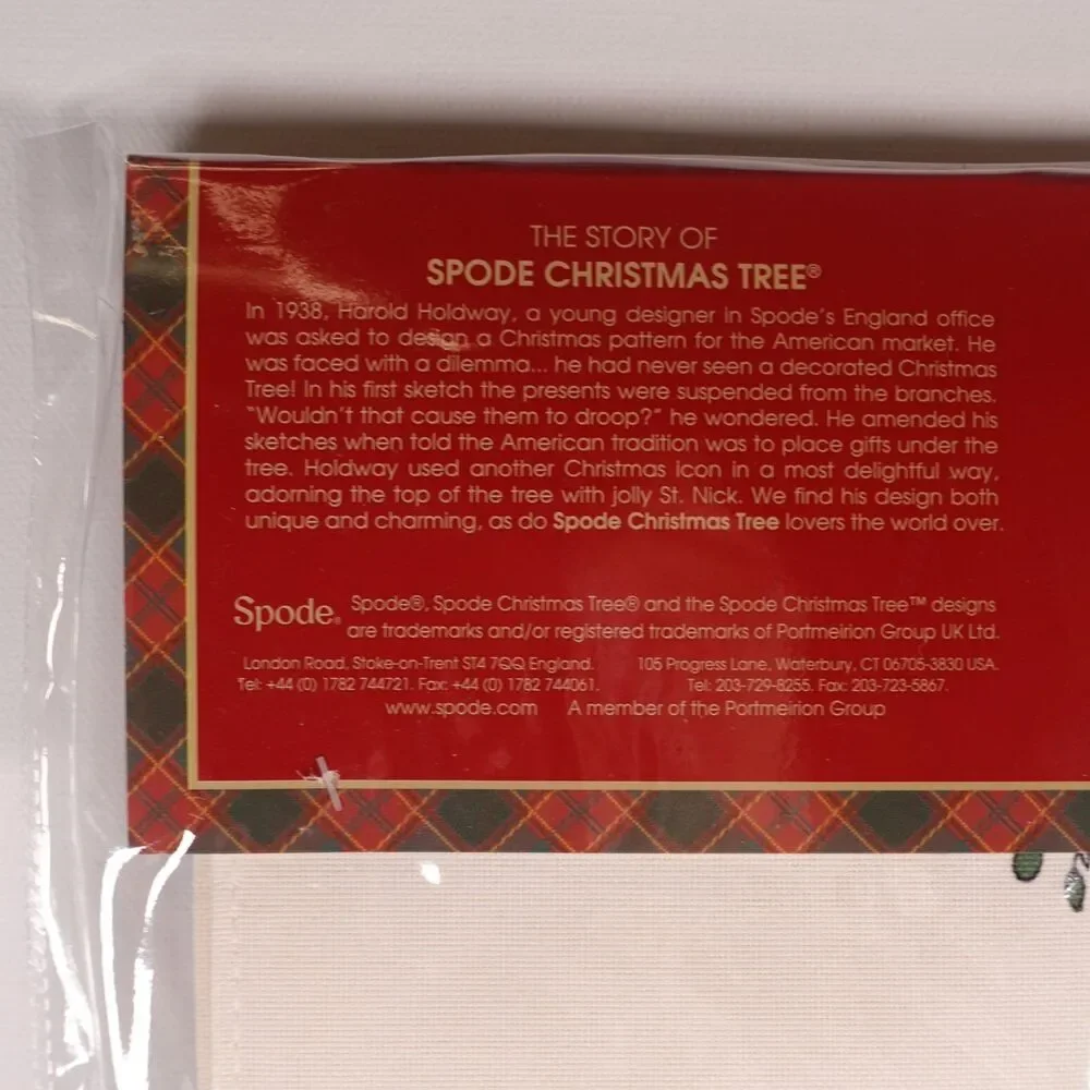 Spode Holiday Christmas Tree Tartan Table Runner 90